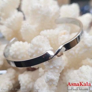بنگل مینیمال پیچی نقره ای