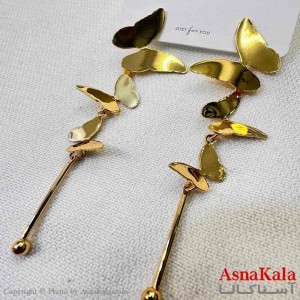 گوشواره استیل مینیمال دخترانه مدل پروانه آویزی کد GSH151027W