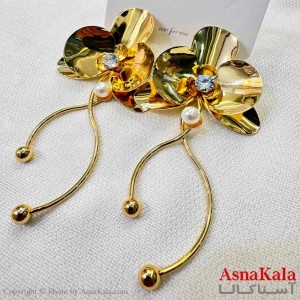 گوشواره استیل مینیمال دخترانه مدل گل سه پر کد GSH151029W