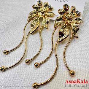 گوشواره استیل مینیمال دخترانه مدل آویز طلایی کد GSH151031W