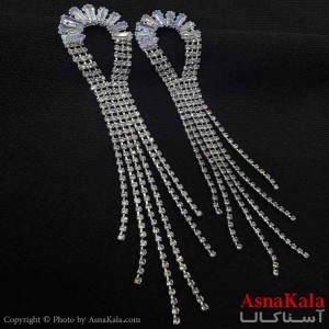 گوشواره استیل مینیمال دخترانه مدل  آویزی جواهری کد GSH151033W