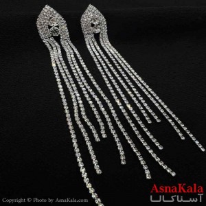 گوشواره استیل مینیمال دخترانه مدل  آویزی نگینی کد GSH151035W