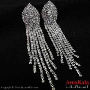 گوشواره شیک زنانه مدل  فول نگین کد GSH151040W
