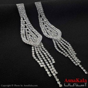 گوشواره شیک زنانه مدل آویزی نگینی کد GSH151044W