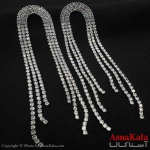 گوشواره شیک زنانه مدل ریسه ای نگینی کد GSH151045W