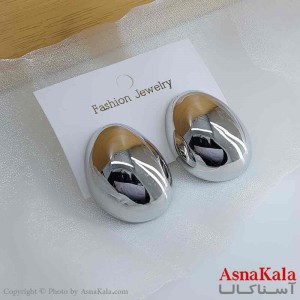 گوشواره استیل مینیمال زنانه مدل اشک نقره ای کد GSH151048W