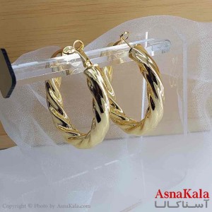 گوشواره استیل گرد طلایی