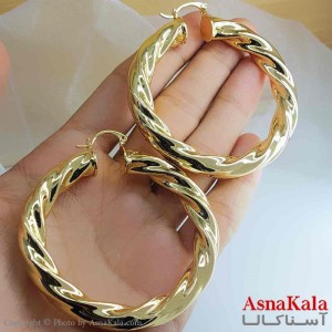 گوشواره فشن استیل مینیمال زنانه مدل گرد طلایی  کد GSH151053W