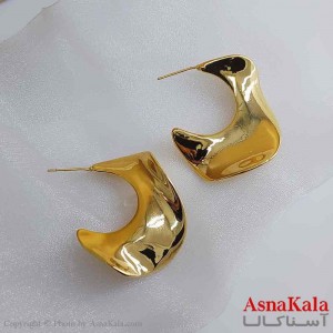 گوشواره استیل دفرمه طلایی