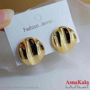 گوشواره فشن استیل مینیمال زنانه مدل دکمه ای طلایی  کد GSH151056W