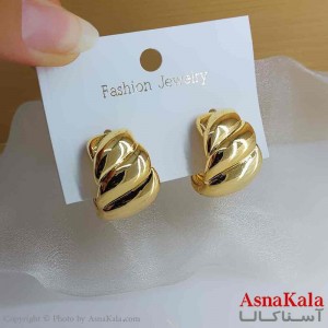 گوشواره فشن استیل مینیمال زنانه مدل حلقه ای طرحدار کد GSH151059W