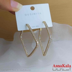 گوشواره فشن استیل مینیمال زنانه مدل مربع نگینی  کد GSH151060W