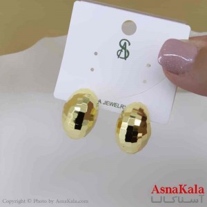 گوشواره استیل مینیمال زنانه مدل گوی طلایی  کد GSH151063W
