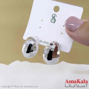 گوشواره استیل مینیمال زنانه مدل گوی نقره ای  کد GSH151064W