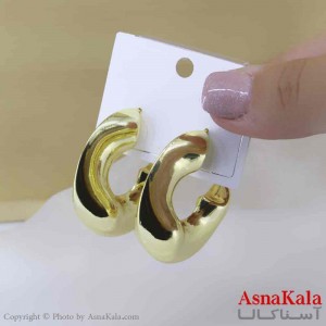 گوشواره استیل مینیمال زنانه مدل حلقه ای طلایی  کد GSH151065W