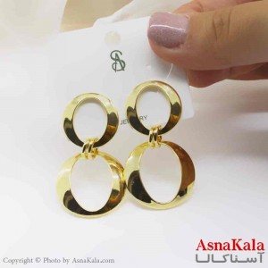 گوشواره استیل مینیمال زنانه مدل حلقه ای طلایی  کد GSH151070W