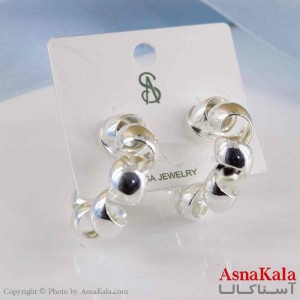 گوشواره استیل پیچی نقره ای