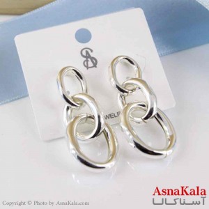 گوشواره استیل مینیمال زنانه مدل زنجیری  کد GSH151078W