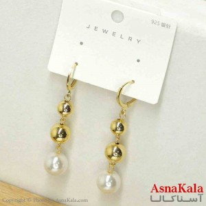 گوشواره استیل مینیمال زنانه مدل گوی مرواریدی کد GSH151095W