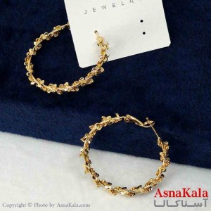 گوشواره استیل مینیمال زنانه مدل حلقه ای گل کد GSH151097W