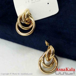گوشواره استیل مینیمال زنانه مدل حلقه ای پیچی کد GSH151101W