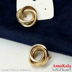 گوشواره استیل مینیمال زنانه مدل حلقه ای طلایی کد GSH151102W
