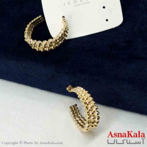گوشواره استیل مینیمال زنانه مدل حلقه ای گوی ظریف کد GSH151103W