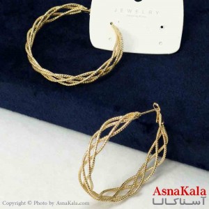 گوشواره استیل مینیمال زنانه مدل حلقه ای زنجیری کد GSH151104W