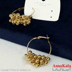 گوشواره استیل مینیمال زنانه مدل حلقه ای گوی ریز کد GSH151106W