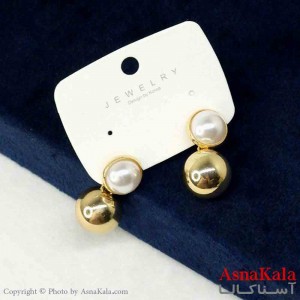 گوشواره استیل مینیمال زنانه مدل گوی مرواریدی  کد GSH151111W