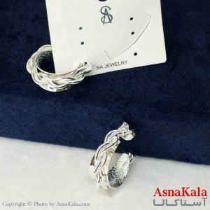 گوشواره استیل مینیمال زنانه مدل حلقه ای طرحدار کد GSH151116W