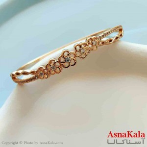 بنگل مینیمال دخترانه ژوپینگ مدل گل طلایی کد DSB18820W