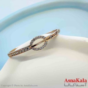 بنگل مینیمال دخترانه ژوپینگ مدل دایره فول نگین کد DSB18829W