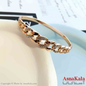 بنگل مینیمال دخترانه ژوپینگ مدل زنجیری نگینی کد DSB18831W