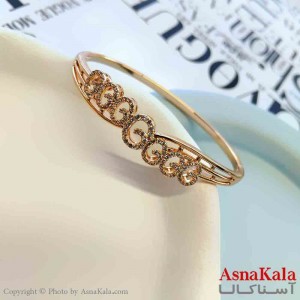 بنگل مینیمال دخترانه ژوپینگ مدل نگین دار کد DSB18833W