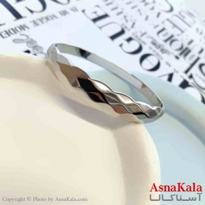 بنگل مینیمال دخترانه ژوپینگ مدل چند ضلعی نقره ای کد DSB18835W