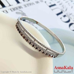 بنگل مینیمال دخترانه ژوپینگ مدل دولاین نقره ای کد DSB18838W