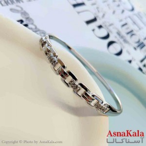 بنگل مینیمال دخترانه ژوپینگ مدل کارتیر نقره ای  کد DSB18839W