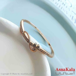 بنگل مینیمال دخترانه ژوپینگ مدل گل نگینی کد DSB18848W