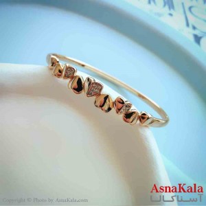 بنگل مینیمال دخترانه ژوپینگ مدل قلب طلایی کد DSB18851W