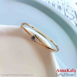 بنگل مینیمال دخترانه ژوپینگ مدل تک نگین طلایی  کد DSB18856W