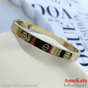 بنگل مینیمال دخترانه استیل 316 مدل کارتیر طلایی کد DSB18869W