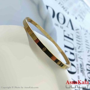 بنگل مینیمال دخترانه استیل 316 مدل کارتیر طلایی کد DSB18871W