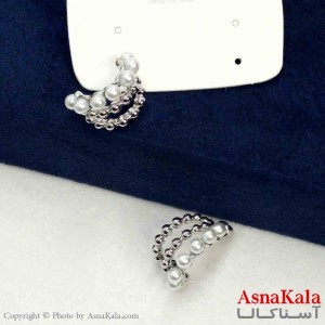 گوشواره استیل مینیمال زنانه مدل مروارید نقره ای کد GSH151154W