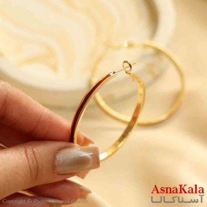 گوشواره استیل مینیمال زنانه مدل گرد طلایی کد GSH151177W