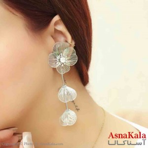 گوشواره استیل مینیمال زنانه مدل آویزی گل کد GSH151194W