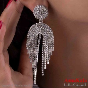 گوشواره استیل مینیمال زنانه مدل آویزی جواهری کد GSH151199W