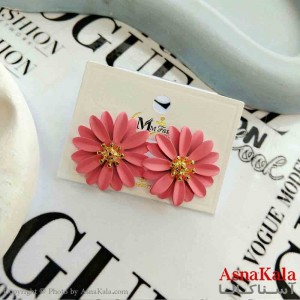 گوشواره استیل مینیمال زنانه مدل فانتزی گل صورتی کد GSH151204W