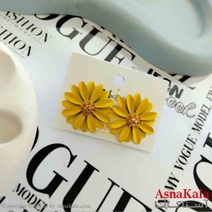 گوشواره استیل مینیمال زنانه مدل فانتزی گل زرد کد GSH151206W