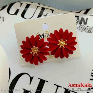 گوشواره استیل مینیمال زنانه مدل فانتزی گل قرمز کد GSH151207W